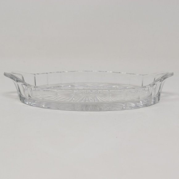 Vintage USA Heisey Glass Starburst Oval Relish Dish Clear Handle Diamond H - Picture 3 of 15